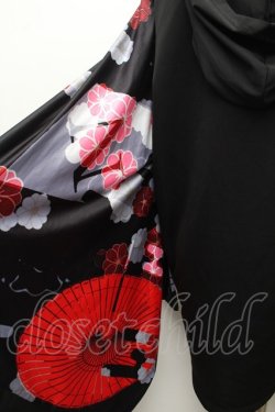 画像4: NieR Clothing / FAKEチャイナボタン着物風袖PULLOVER プルオーバー F 黒×赤 S-26-02-04-032-PU-TO-TE-ZS