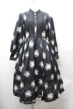 画像1: axes femme NOSTALGIE / ブーケ柄ジャガードワンピース  黒 S-26-02-04-033-AX-OP-AS-ZS