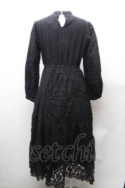 画像4: axes femme Nostalgic / 総レースパッチワークワンピース  黒 S-26-02-04-034-LO-OP-AS-ZS