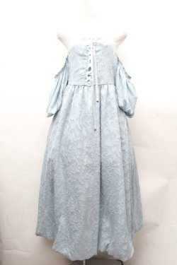 画像1: axes femme / シアージャカードバルーンワンピース  サックス S-26-02-04-037-AX-OP-AS-ZS