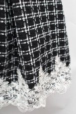 画像2: axes femme POETIQUE / 裾レースツイードスカート  黒ｘ白S-26-02-04-038-AX-SK-HR-ZH (2)