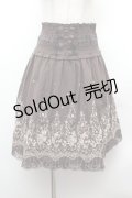axes femme / ハイウエスト刺繍スカート  白 S-26-02-04-039-AX-SK-AS-ZS