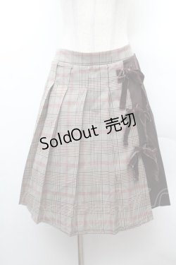 画像1: axes femme POETIQUE / プリーツ切替チェックスカート  ブラウン S-26-02-04-040-AX-SK-AS-ZS