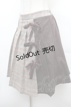 画像2: axes femme POETIQUE / プリーツ切替チェックスカート  ブラウン S-26-02-04-040-AX-SK-AS-ZS