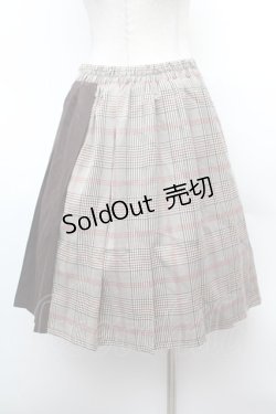 画像3: axes femme POETIQUE / プリーツ切替チェックスカート  ブラウン S-26-02-04-040-AX-SK-AS-ZS