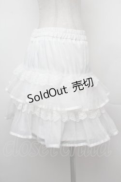 画像2: axes femme POETIQUE / ボリュームティアードミニスカート  白 S-26-02-04-042-AX-SK-HR-ZS