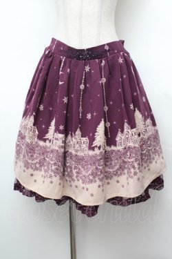 画像1: axes femme / シルエット柄スカート  パープル S-26-02-04-044-AX-SK-HR-ZS