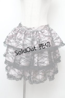 画像1: SEXY DYNAMITE LONDON / レースレイヤードサテンスカート  黒ｘピンク S-26-02-04-045-PU-SK-HR-ZS