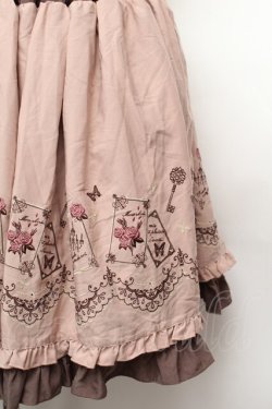 画像2: axes femme / カード刺繍スカート  ピンク S-26-02-04-047-AX-SK-AS-ZS