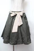 axes femme / ストライプリボンスカート  カーキ S-26-02-04-053-AX-SK-HR-ZS