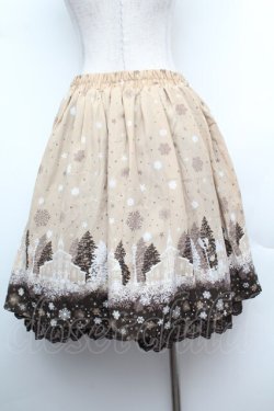 画像4: axes femme / 雪降る街柄ミドルスカート  ベージュ S-26-02-04-056-AX-SK-HR-ZS