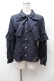 画像1: axes femme POETIQUE / フリルデコレーションブラウス  紺 S-26-02-04-008-AX-BL-HR-ZS (1)