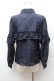 画像3: axes femme POETIQUE / フリルデコレーションブラウス  紺 S-26-02-04-008-AX-BL-HR-ZS (3)
