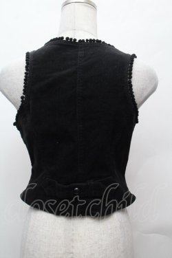 画像3: ALGONQUINS / ドット切替ベロアベスト  黒ｘピンク S-26-02-04-001-AL-TO-HR-ZS