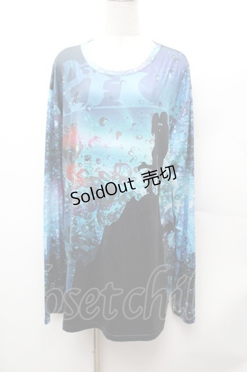 画像1: NieR Clothing / 転写ロンT F ブルー S-26-02-04-010-PU-TS-TE-ZS (1)