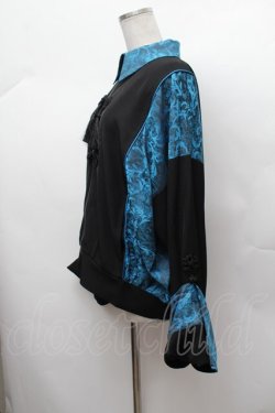 画像3: Deorart / キョンシースリーブ・チャイナ・中華柄 ライトジャケット  黒ｘ青 S-26-02-04-011-PU-TO-AS-ZS