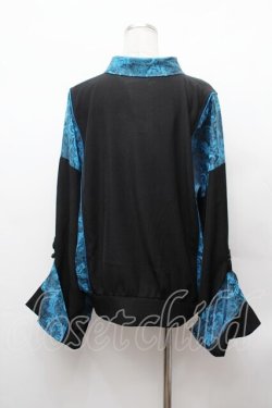 画像4: Deorart / キョンシースリーブ・チャイナ・中華柄 ライトジャケット  黒ｘ青 S-26-02-04-011-PU-TO-AS-ZS