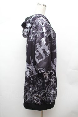 画像2: NieR Clothing / 転写ジップパーカー  黒 S-26-02-04-013-PU-BL-TE-ZS