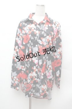 画像1: NieR Clothing / 和柄シャツ F 黒 S-26-02-04-014-PU-TO-TE-ZS