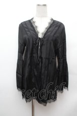 画像1: axes femme NOSTALGIE / フレアー袖カーディガン  黒 S-26-02-04-016-AX-TO-AS-ZS (1)
