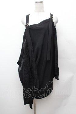 画像1: Deorart / 百奇夜行 袈裟風　レイヤードベスト  黒 S-26-02-04-018-PU-TO-AS-ZS