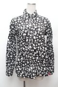 PUNK / スカル総柄シャツ  黒ｘ白 S-26-02-04-025-PU-TO-HR-ZS