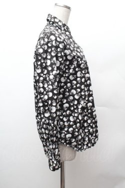 画像3: PUNK / スカル総柄シャツ  黒ｘ白 S-26-02-04-025-PU-TO-HR-ZS