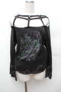 PUNK / プリント長袖カットソー  黒 S-26-02-04-026-PU-TS-HR-ZS