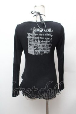 画像3: h.naoto Blood / プリントレースアップカットソー  黒 S-26-02-04-028-HN-TO-HR-ZS