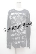 PUNK / プリント長袖カットソー  黒 S-26-02-04-029-PU-TS-HR-ZS