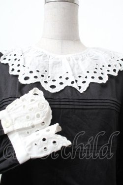 画像4: MILK / アイレットレースブラウス  黒ｘ白 S-26-02-05-033-ML-BL-AS-ZS