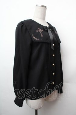 画像3: Amavel / L'Ange Dechu スクエアカラーブラウス  黒 S-26-02-05-034-CA-BL-AS-ZS