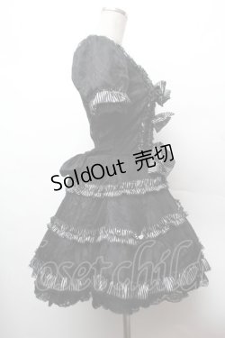 画像3: Drug Honey / レースフリルストライプワンピース  黒ｘ白 S-26-02-05-035-PU-OP-AS-ZS