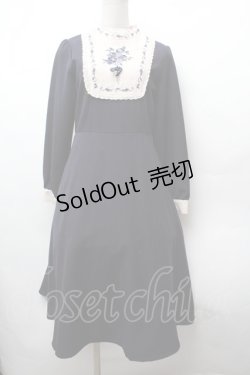 画像1: Fi.n.t / 絵画風ヨーク刺繍ワンピース  紺 S-26-02-05-036-CA-OP-AS-ZS