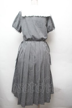画像3: PINK HOUSE / ドビーギンガムワンピース  黒ｘ白 S-26-02-05-037-LO-OP-AS-ZS