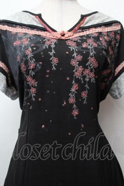 画像2: Ozz oneste / 桜刺繍チャイナワンピース  黒 S-26-02-05-039-OO-OP-AS-ZS