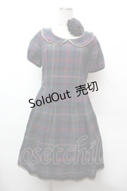 画像1: Jane Marple / チェックワンピース  グリーン S-26-02-05-042-JM-BL-AS-ZS