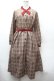 画像1: F i.n.t / カメオ付きクロスボウタイチェックワンピース  ブラウン S-26-02-05-043-0-OP-AS-ZS (1)