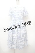 Jane Marple / Map of STMMワンピース  白ｘ青 S-26-02-05-048-JM-OP-AS-ZS