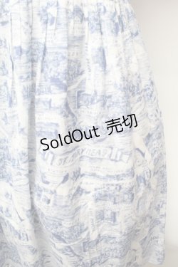 画像2: Jane Marple / Map of STMMワンピース  白ｘ青 S-26-02-05-048-JM-OP-AS-ZS