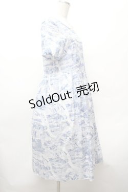 画像3: Jane Marple / Map of STMMワンピース  白ｘ青 S-26-02-05-048-JM-OP-AS-ZS
