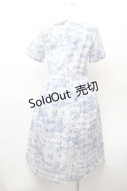 画像4: Jane Marple / Map of STMMワンピース  白ｘ青 S-26-02-05-048-JM-OP-AS-ZS