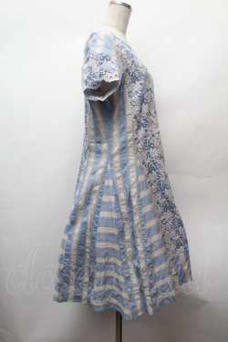 画像3: Jane Marple Dans Le Salon / 刺繍ストライプワンピース  サックスｘグレー S-26-02-05-049-JM-OP-AS-ZS