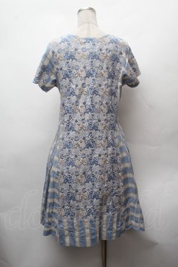 画像4: Jane Marple Dans Le Salon / 刺繍ストライプワンピース  サックスｘグレー S-26-02-05-049-JM-OP-AS-ZS