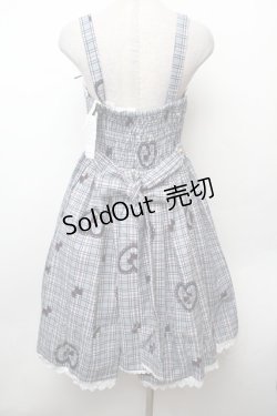 画像2: axes femme kawaii / おさんぽテリア柄ジャンスカ M グレー S-26-02-05-058-AX-OP-AS-ZS