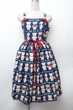 画像1: axes femme kawaii / フラッフィベアジャンスカ M 紺 S-26-02-05-059-AX-OP-AS-ZS