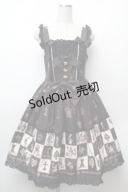 画像1: BABY,THE STARS SHINE BRIGHT / チェスアリス〜あの日の私の宝物〜柄ジャンパースカートI  黒ｘブラウン S-26-02-05-062-BA-OP-AS-ZS