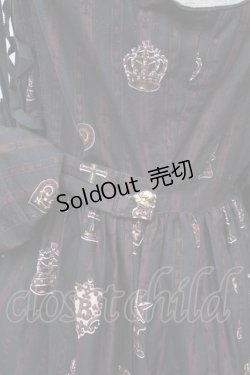 画像4: BABY,THE STARS SHINE BRIGHT / チェスアリス〜あの日の私の宝物〜柄ジャンパースカートI  黒ｘブラウン S-26-02-05-062-BA-OP-AS-ZS