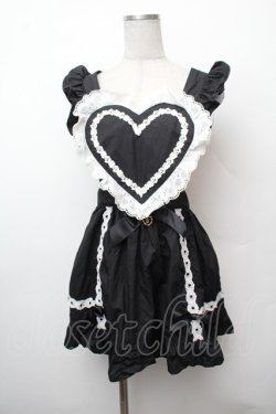 画像1: BABY,THE STARS SHINE BRIGHT / ハートエプロン  黒 S-26-02-05-063-BA-ZA-AS-ZS