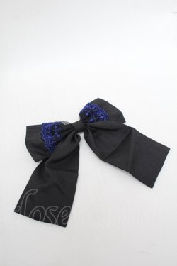 画像2: Moi-meme-Moitie / Rose fanceレースリボンクリップ  黒ｘ青 S-26-02-05-009-MO-AC-AS-ZS